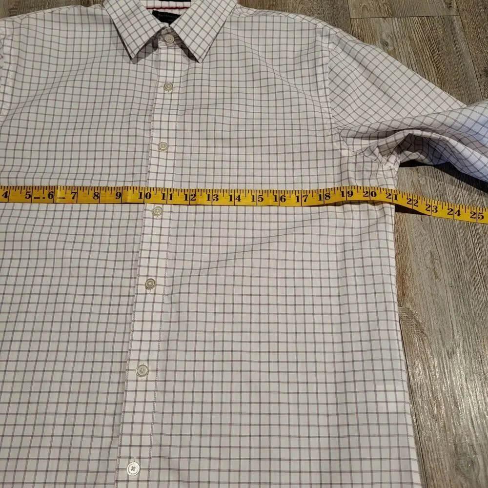 Banana Republic Untucked Fit, Non Iron Stiff Collar Dress Shirt Mens Size Medium